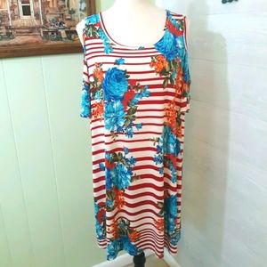 Now n forever cold shoulder aline dress 1X *D4